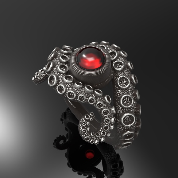 Octopus ring- Simple Sterling Silver Ring - Picture 8 of 10